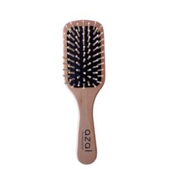 AZAL Brosse Cheveux en Bois Carré Petit Modèle