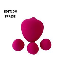 Azal Lot De 4 Éponges Fruit Fraise