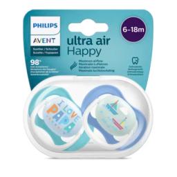 Philips Avent Sucette Ultra Air Happy Garçon 6-18 Mois
