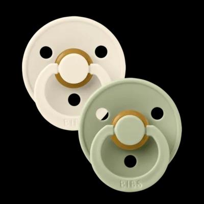 BIBS Colour 2 Sucettes Taille 1 Ivory Sage 0 à 6 Mois