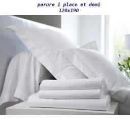 parure de lit 1 place demi 3 pièces 120×190 blanche