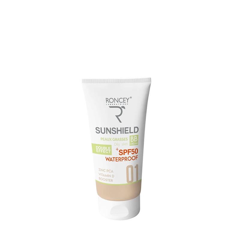 Roncey Sunshield Solaire Teinté SPF50+ Pour Peaux Grasses 01