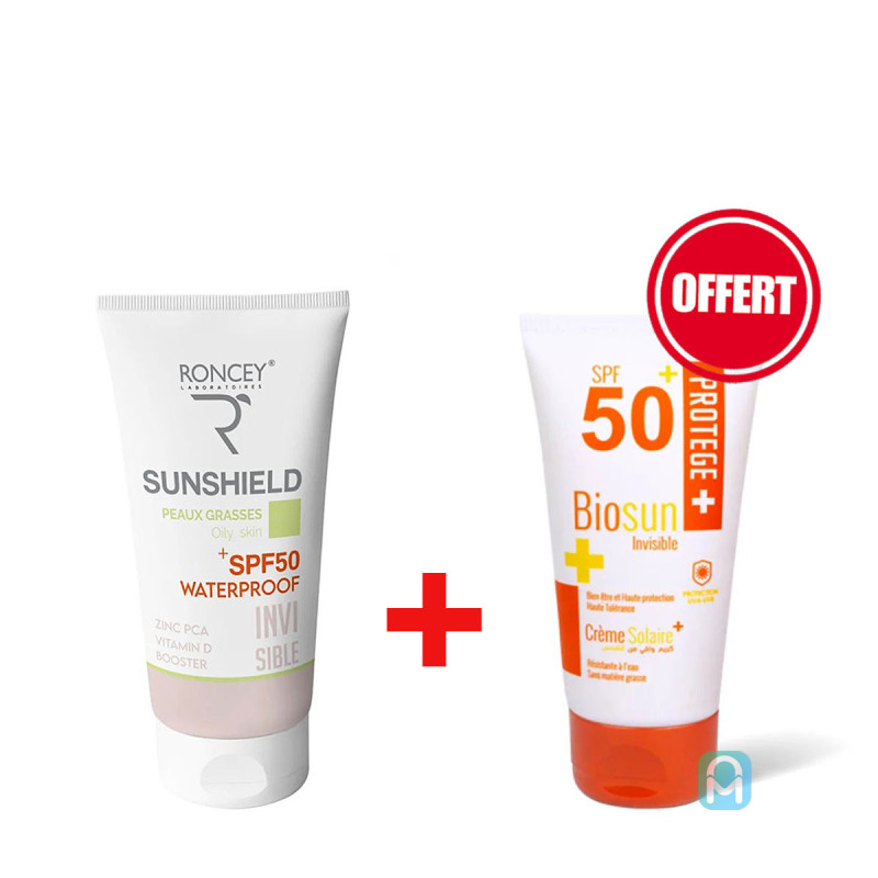 Solaire Roncey Sunshield Solaire SPF50+ Invisible Peaux Grasses + Biosun