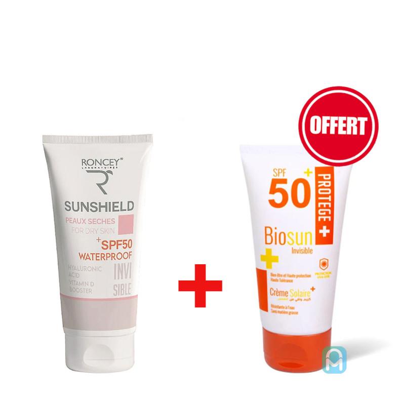 Solaire Roncey Sunshield SPF50+ Invisible Peaux Séches + Biosun