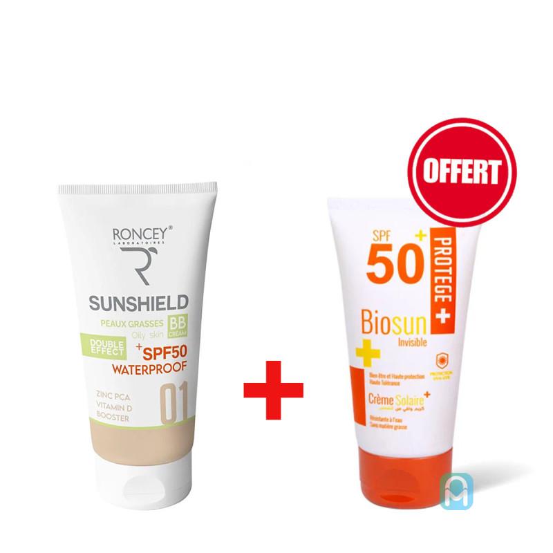 Solaire Roncey Sunshield SPF50+ Teinté 01 Peaux Grasses + Biosun
