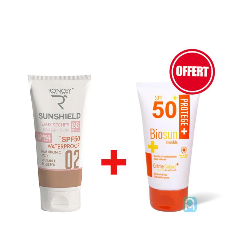 Solaire Roncey Sunshield SPF50+ Teinté 02 Peaux Sèches + Biosun