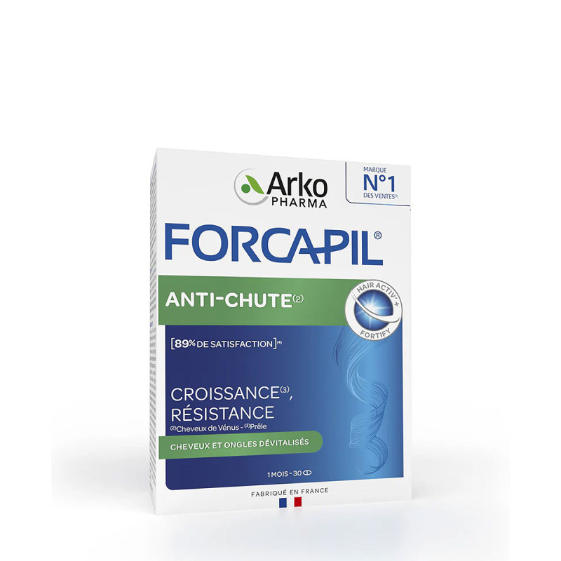 Forcapil Anti-Chute Complément Alimentaire Pour Cheveux & Ongles Dévitalisés 30 Comprimés