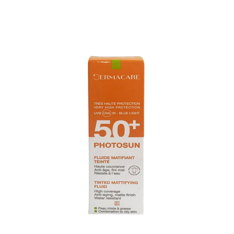 Dermacare Photosun Ecran Solaire Fluide Matifiant Teinté Spf 50+ Réf 1.5