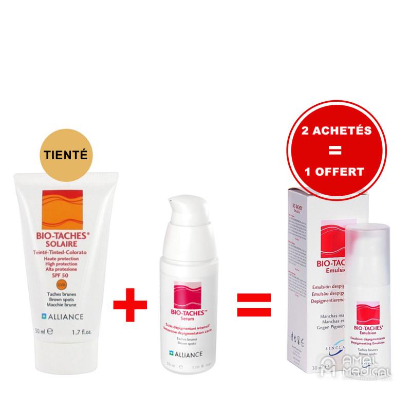 Bio-Taches Anti Tâches Brunes Écran Solaire Teinté Spf50 + Sérum + Émulsion