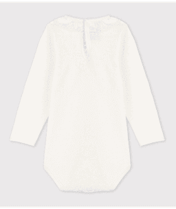 Body MANCHES LONGUES BÉBÉ À COLLERETTE EN COTON