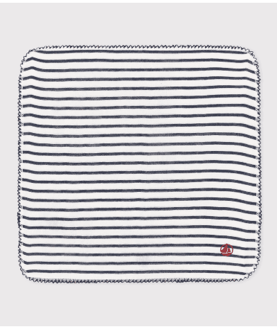 MOUCHOIR MARINIERE BÉBÉ EN GAZE DE COTON