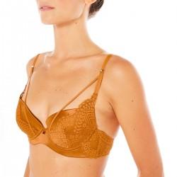 EFFRONTEE CAMILLE CERF & POMMPOIRE Soutien-gorge ampliforme coque moulée moutarde