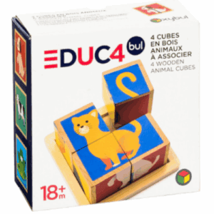 cubes puzzle en bois animaux OXYBUL