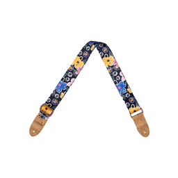 SANGLE DE GUITARE EN LIÈGE VÉGAN MOTIF FLORAL