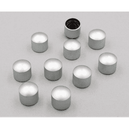 LUTHERIE BOUTON DE POTENTIOMÈTRE DOME METAL INSERT NYLON FINITION SATIN CHROME PAR 10