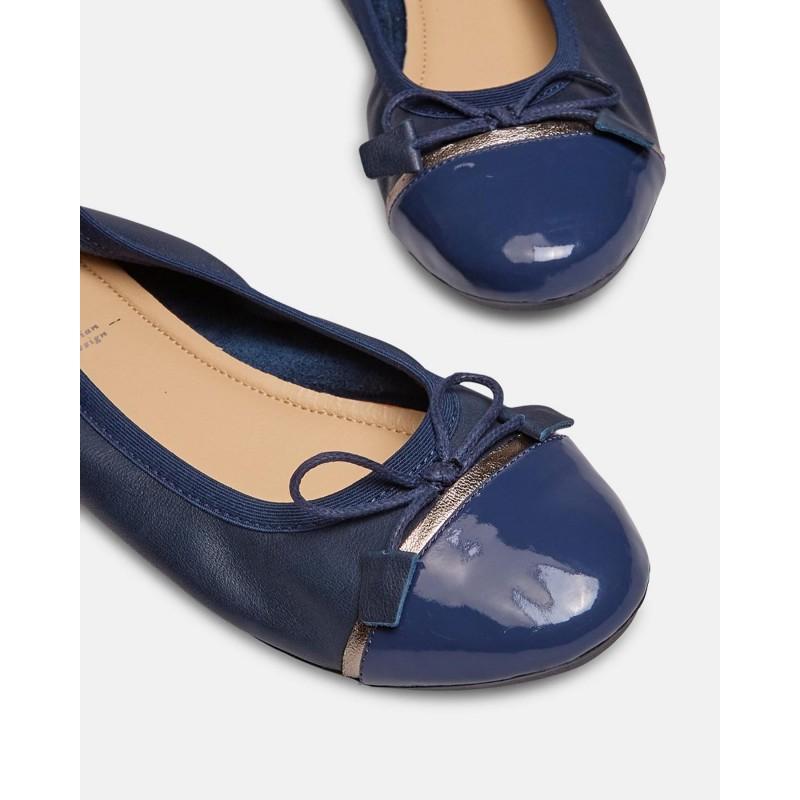 BATA-BALLERINES BLEUS MARINES 100% CUIR