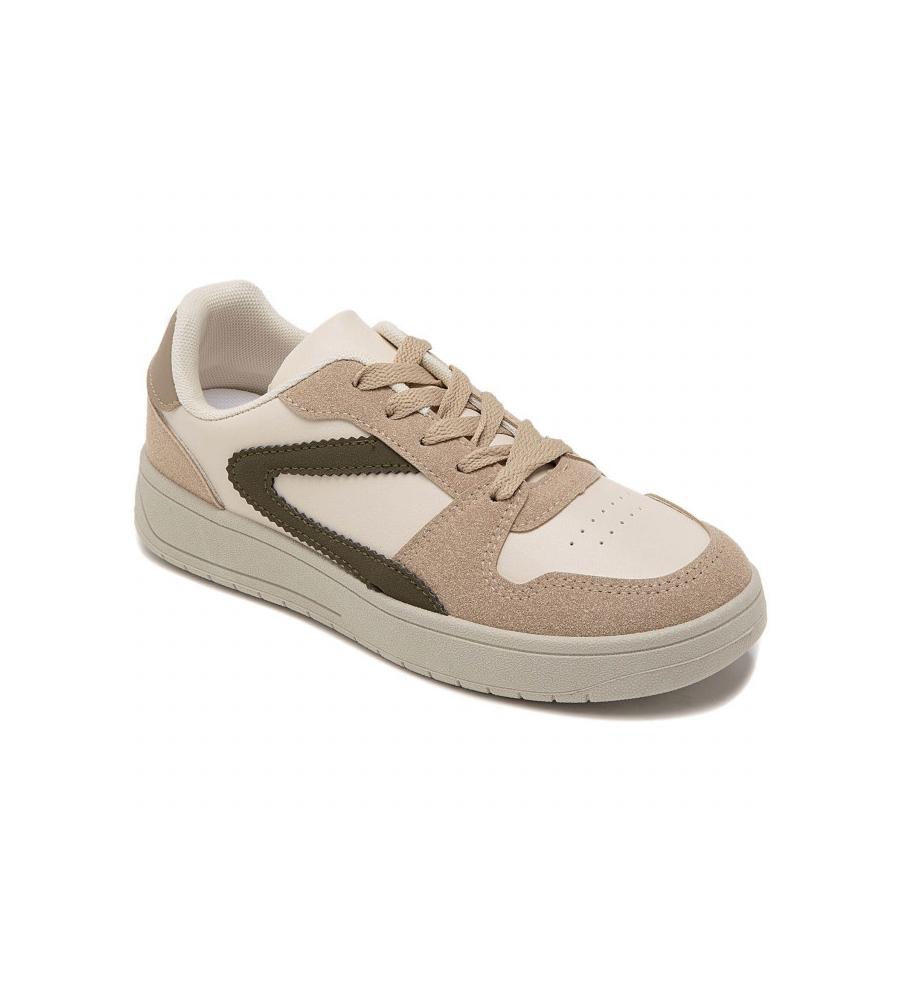 Sneaker Beige À Lacets