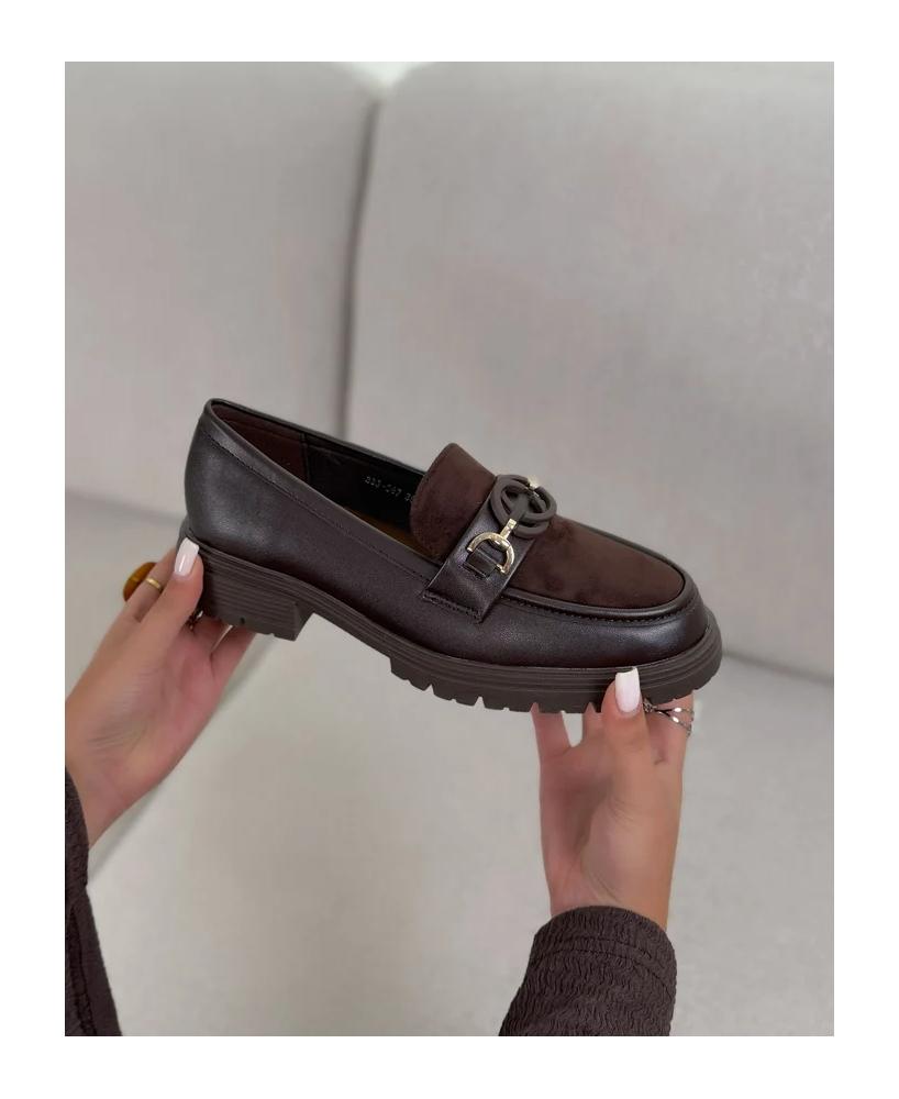 SHOES £ BAGS COLECTION-Mocassins Femme Marron Foncé