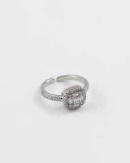 Bague à strass en plaqué