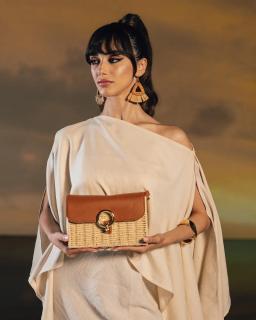 pochette rotin rabat