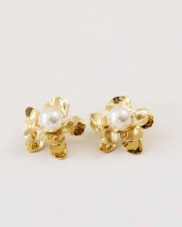 Boucles d'oreilles fleur perle