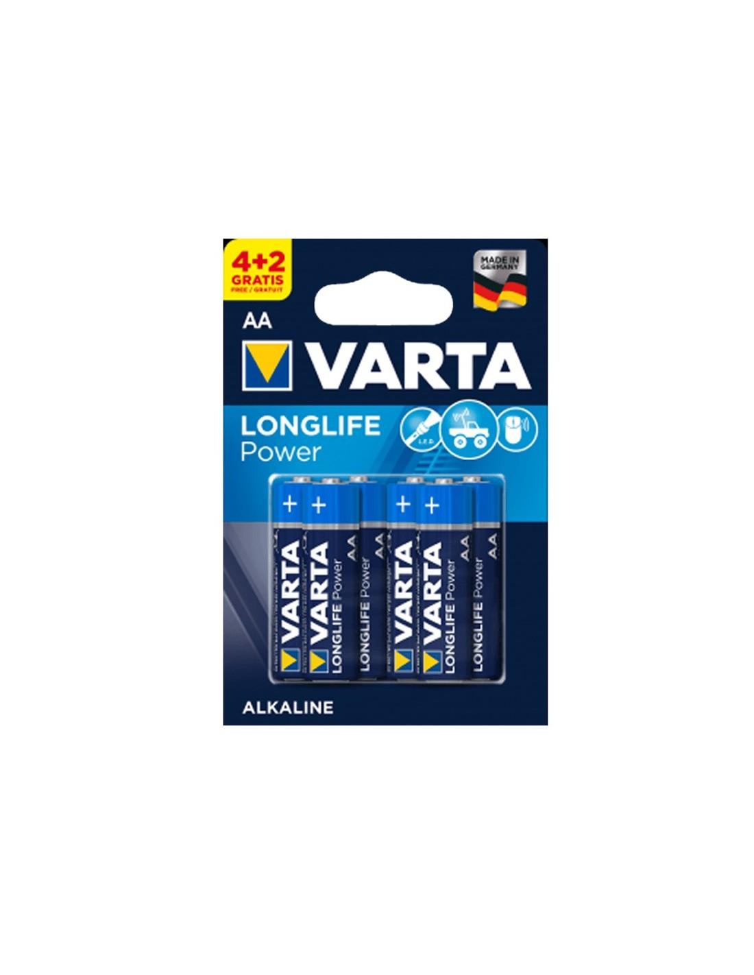 AA Pile longlife power LR6 BP4 + 2 Varta