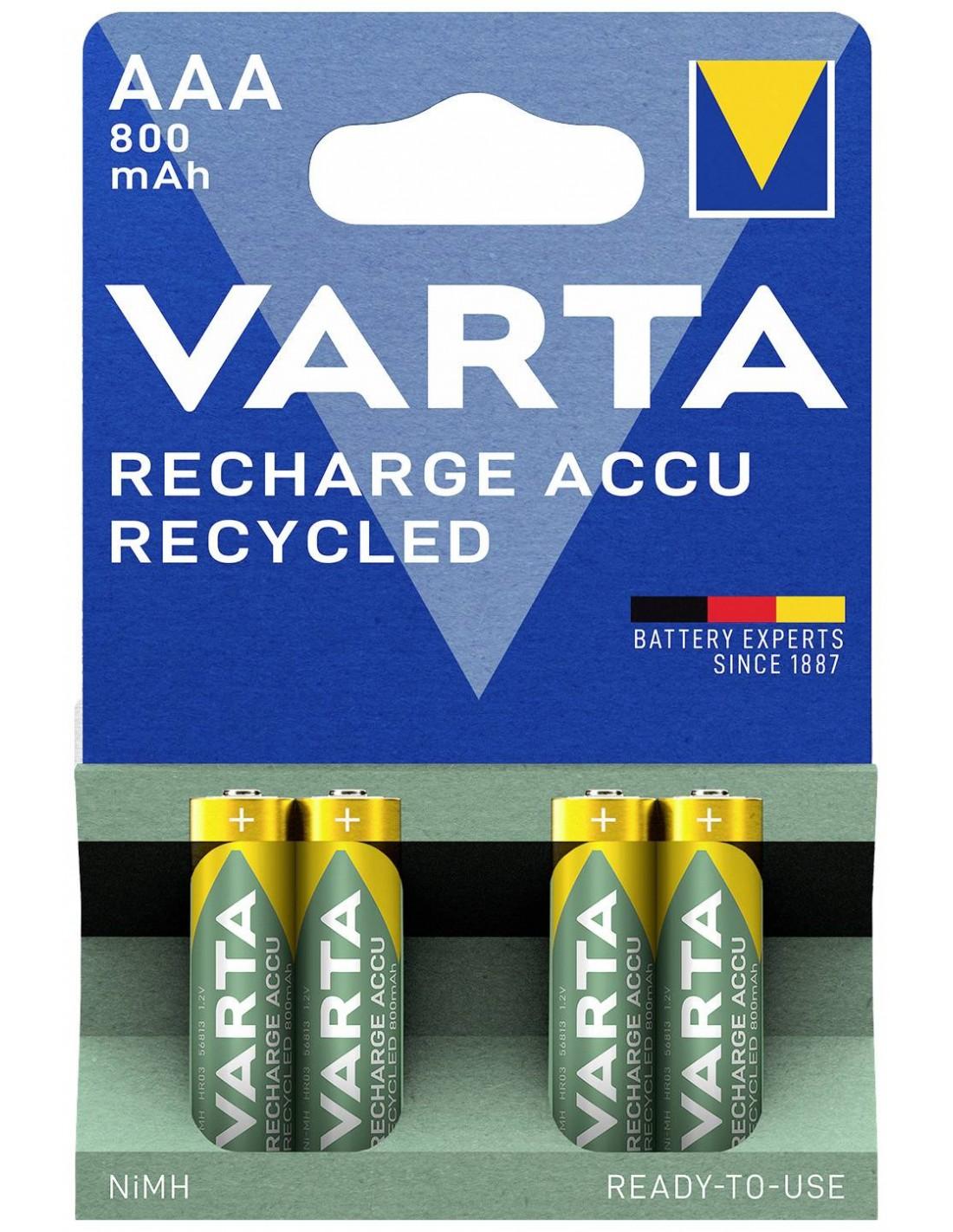 VARTA Pack 4 piles rechrageables AAA 800 mAh 1.2v Its