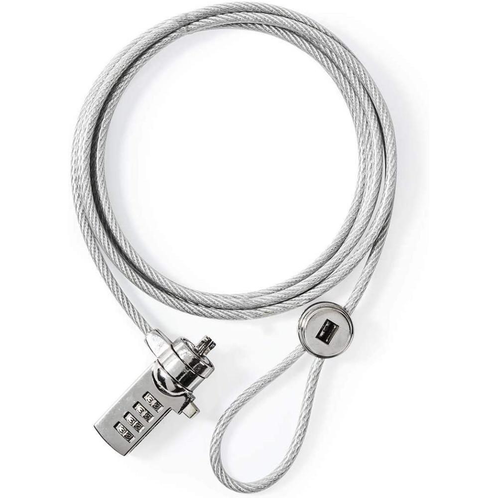 Nedis Serrure pour ordinateur portable Chiffre 1,8 m argent
