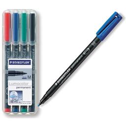 Staedtler POCHETTE DE 4 FEUTRE PERMANENTS LUMOCOLOR 1 MM
