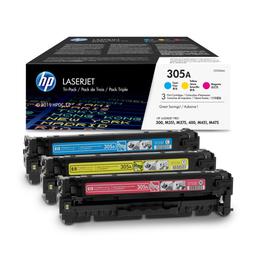 Hp de 3 toners 305A LaserJet cyan magenta authentiques