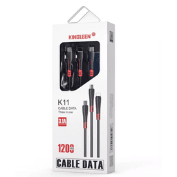 KINGLEEN 3en1 USB vers Micro USB Type C Lightning