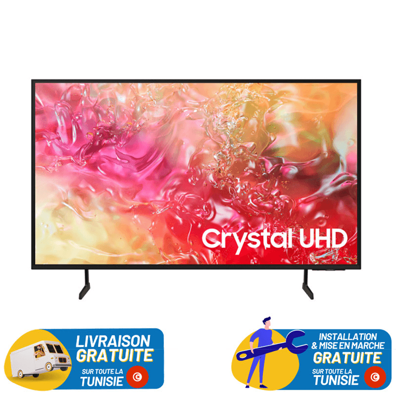 Samsung Téléviseur 43" UHD 4K CRYSTAL DU7000 SMART TV Récepteur intégré