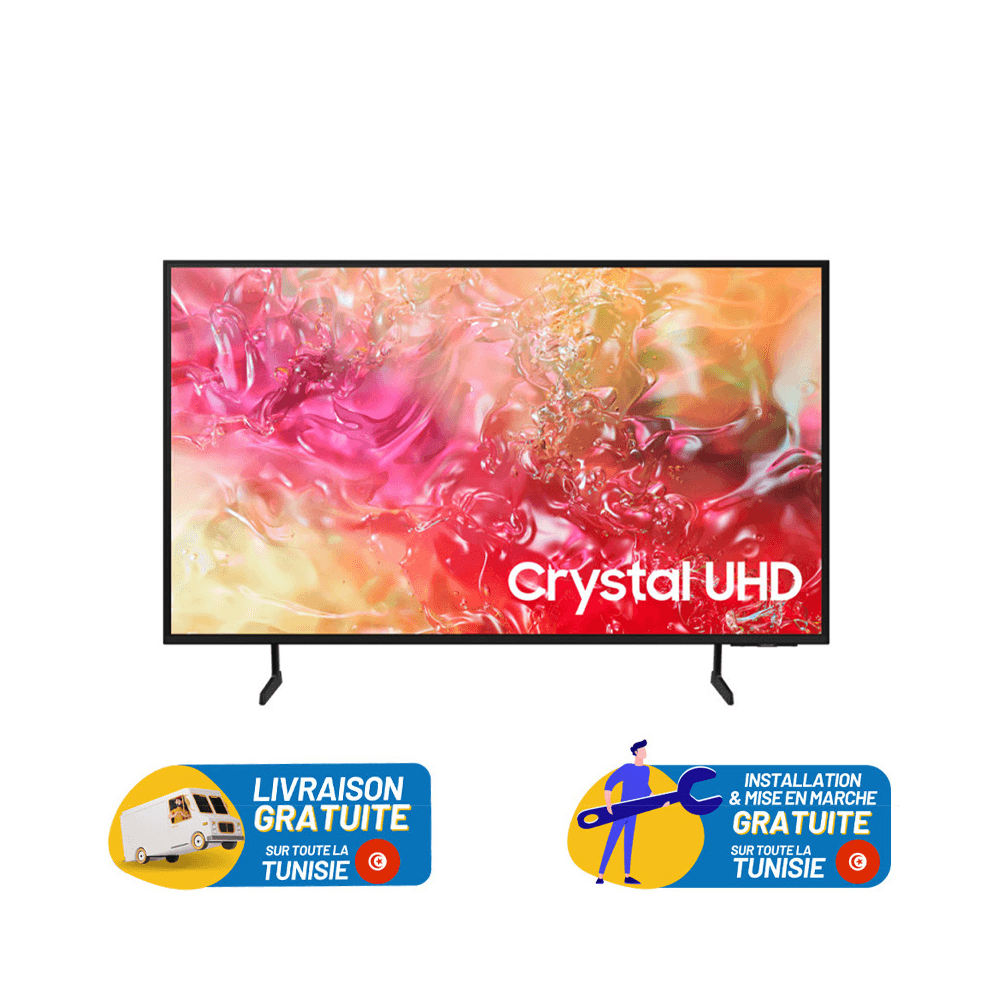 Samsung Téléviseur 43" UHD 4K CRYSTAL DU7000 SMART TV Récepteur intégré