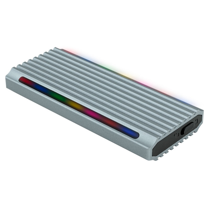 Boîtier externe USB-C 3.2 Tooq Shinobi RGB S-ATA NVMe M.2 Type 2280