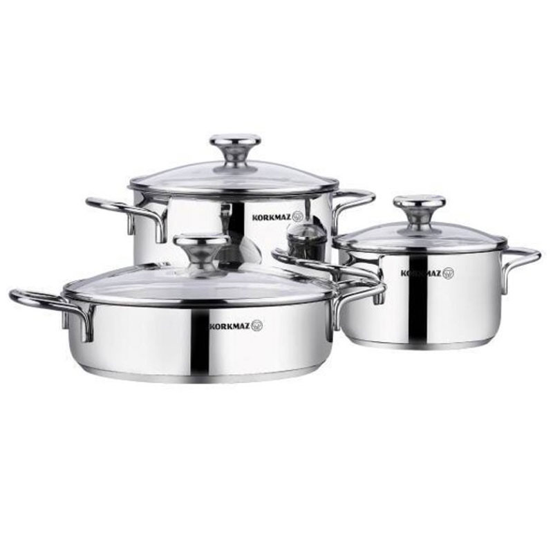 Batterie de Cuisine KORKMAZ Alia A1092 6 Pièces INOX