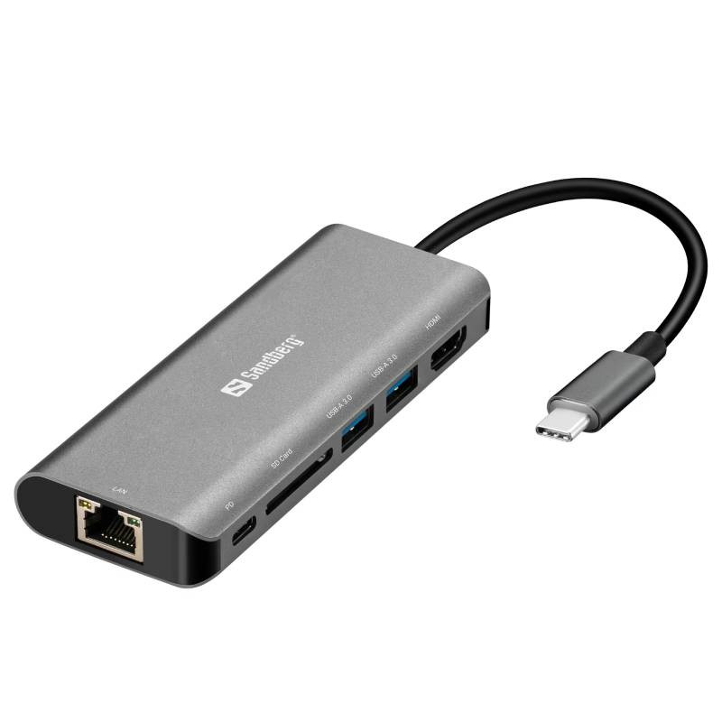 Sandberg Station d'accueil Dock USB-C HDMI + LAN + SD + USB 100W