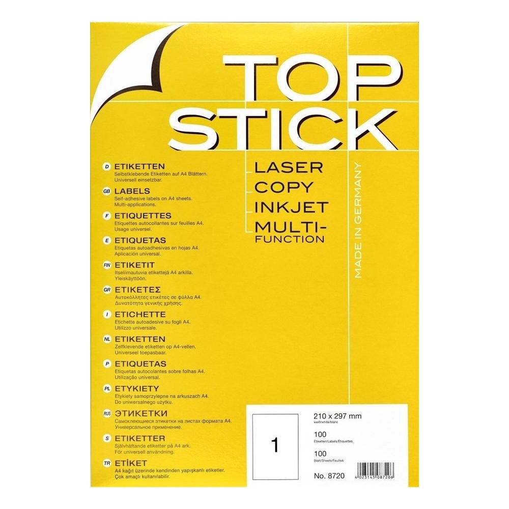 Etiquettes HERMA TOP STICK A4 1 210 x 297 mm