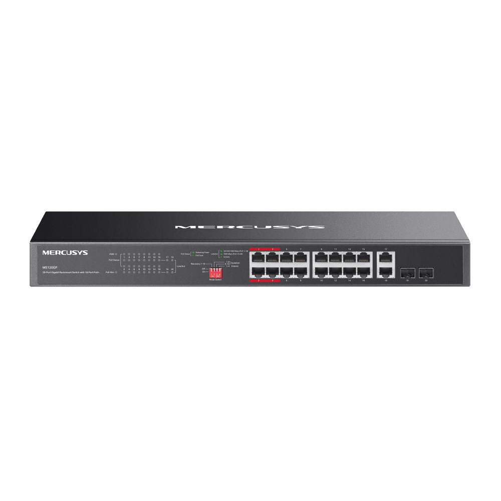 Mercusys Switch Rackable 16 Ports Giga PoE+