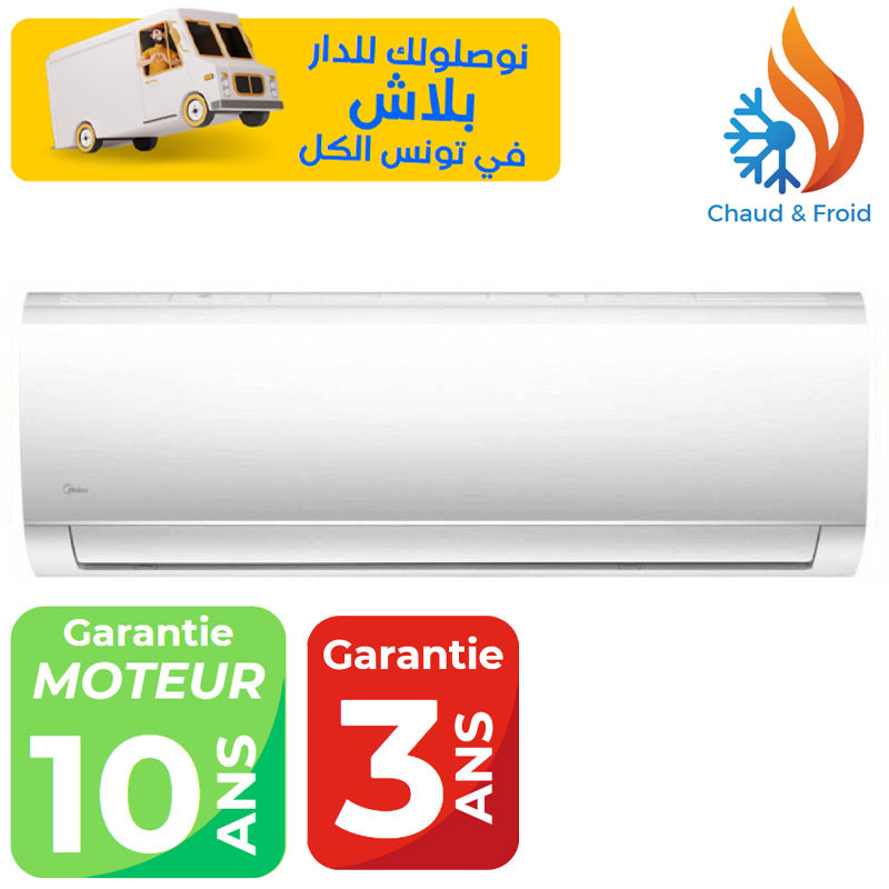 Midea 9000 BTU CHAUD & FROID ON OFF Garantie 3 ans