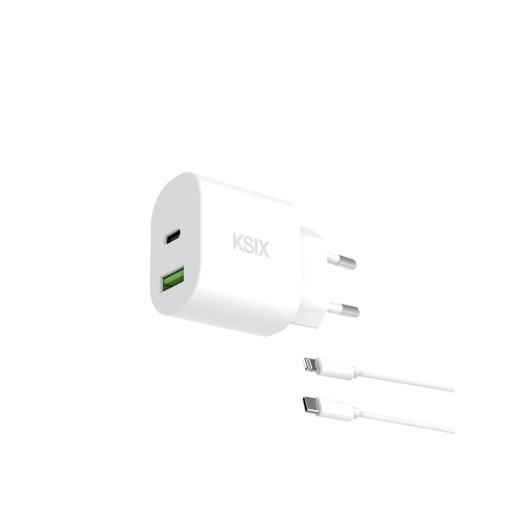 mural Chargeur KSIX 30 W Power Delivery Quick Charge câble USB-C vers Lightning
