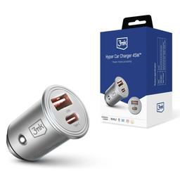 Hyper Chargeur 45W PD QC PPS USB 1A1C Argent