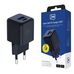 mural Chargeur 3mk Hyper GaN 20 W QC4+ PD PPS USB-C USB-A