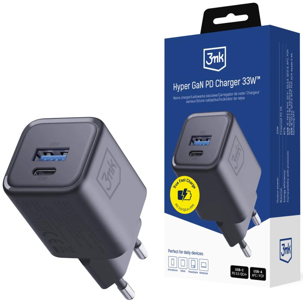 Hyper Chargeur 3mk Charger PD 33W GaN QC4+ PPS AFC FCP SCP 1A1C