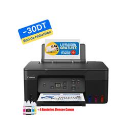 Canon Imprimante Multifonction G2470 PIXMA JET D'ENCRE Couleur 3en1 + 4 Bouteilles d'encre