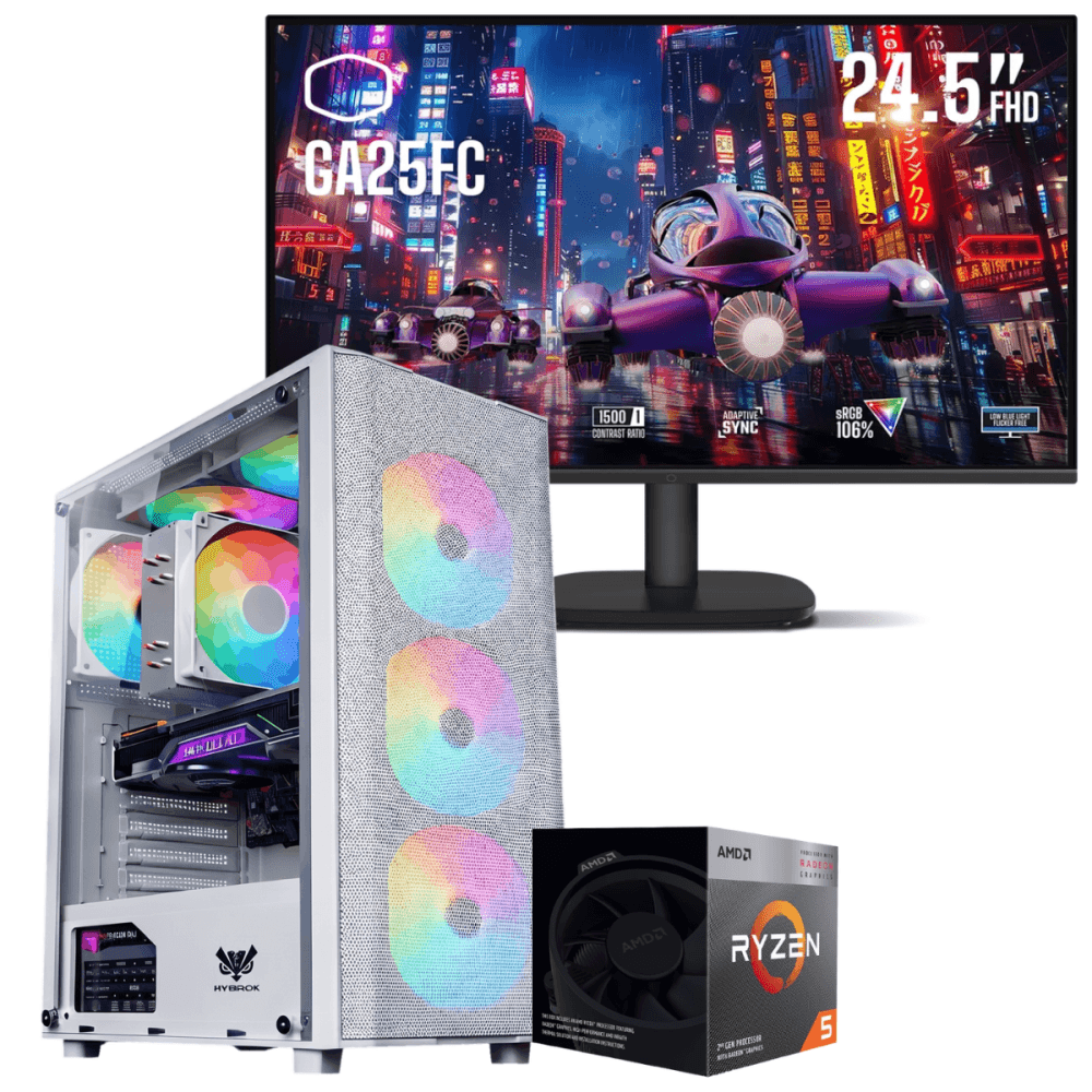 Cooler Master Setup Gamer Special Pc de Bureau Gaming Ryzen 5 3400G Vega 11