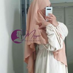 Hijab Isdel Khimar « Mayar » couleur Nude longue Isdel Khimar femme moderne