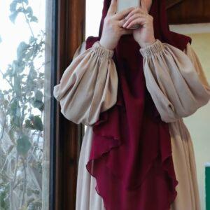 Jilbab femme une pièce « kamar » Beige longue femme robe hijab moderne