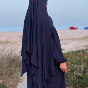 Burkini femme quatre pièces « Ichrakat Baher » marine longue femme Maillot de bain femme musulmane