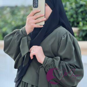 Jilbab femme sans manches haut deux pièces « Yara » Militaire longue femme robe moderne