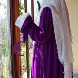 Abaya femme une pièce « ilef » Aubergine longue femme robe moderne